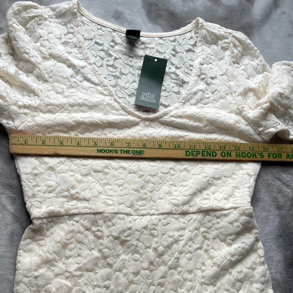 Wild fable nwt cream lace long sleeve dress - Picture 6 of 10